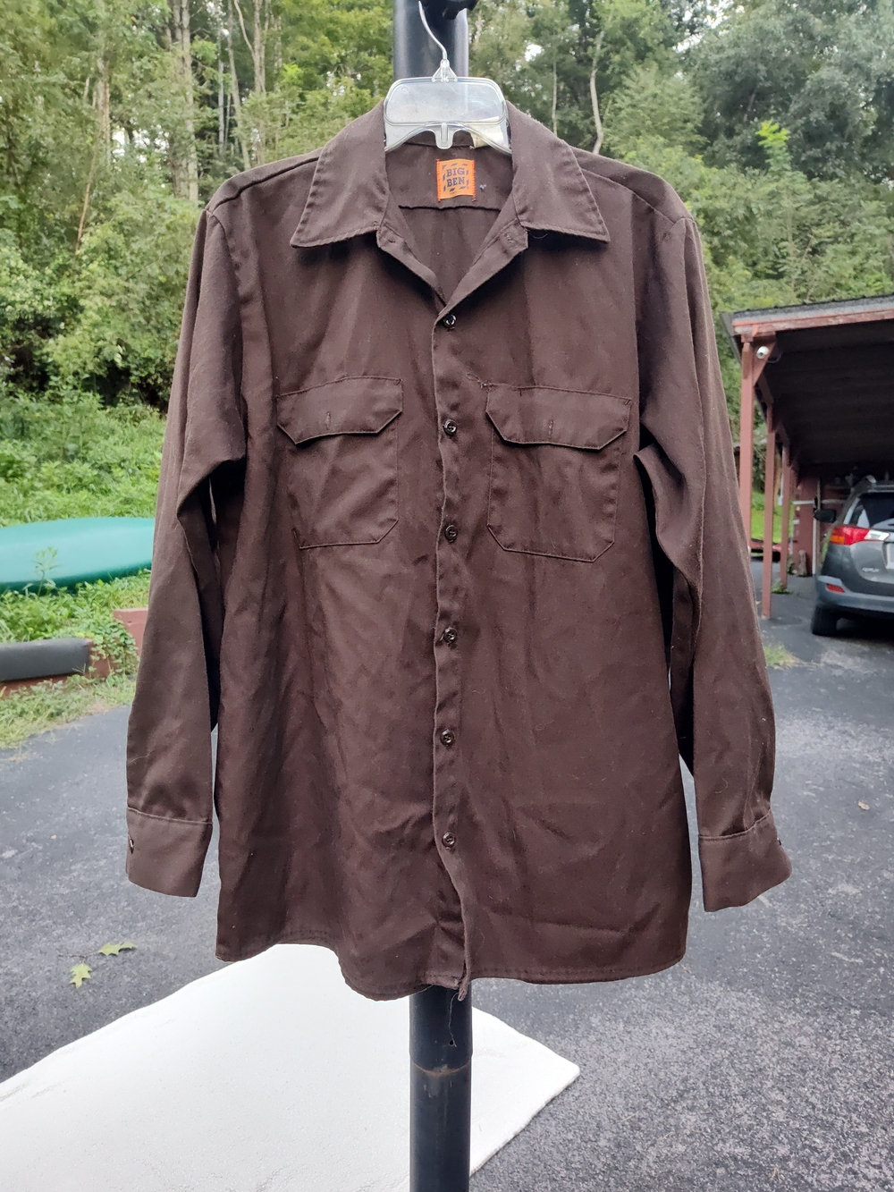 Men's Brown Button-Up Work Shirt By Big Ben